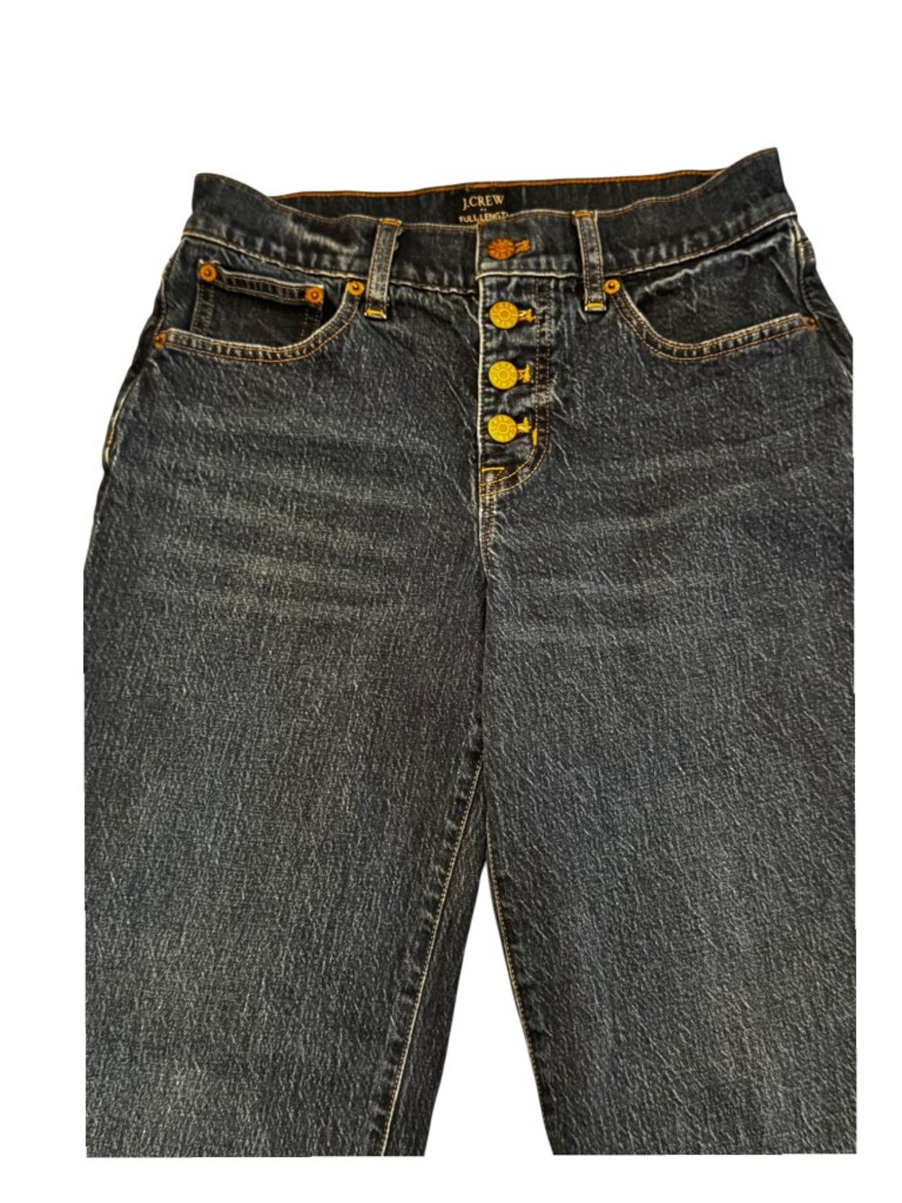 J. Crew Full Length Wide Leg Jeans Size 26P in Space Navy Wash - Picture 8 of 9